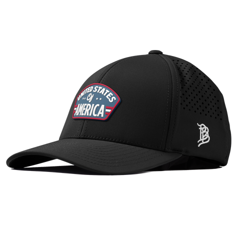 United States of America Badge Curved Performance Black