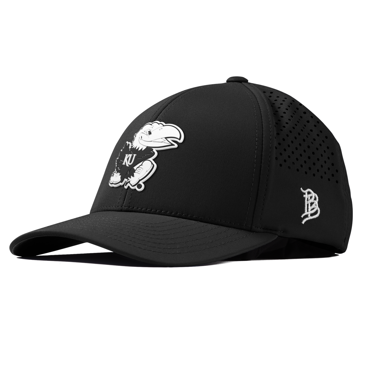 University of Kansas "Vintage Jayhawk" Curved Performance Black