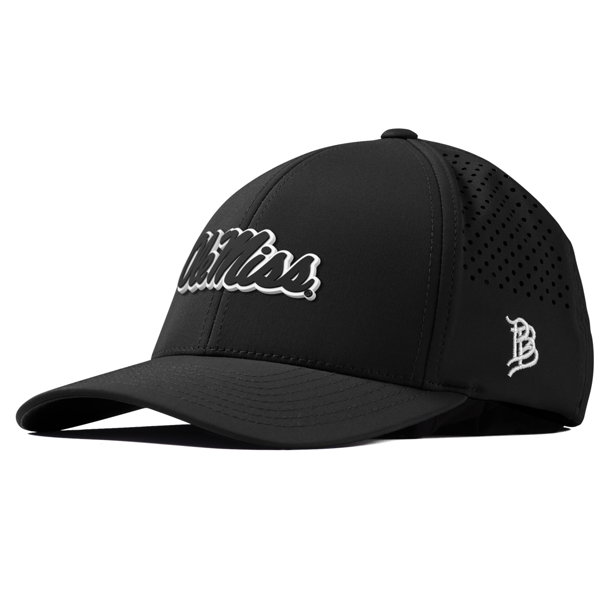 University of Mississippi "Vintage Ole Miss Team Logo" Curved Performance Black