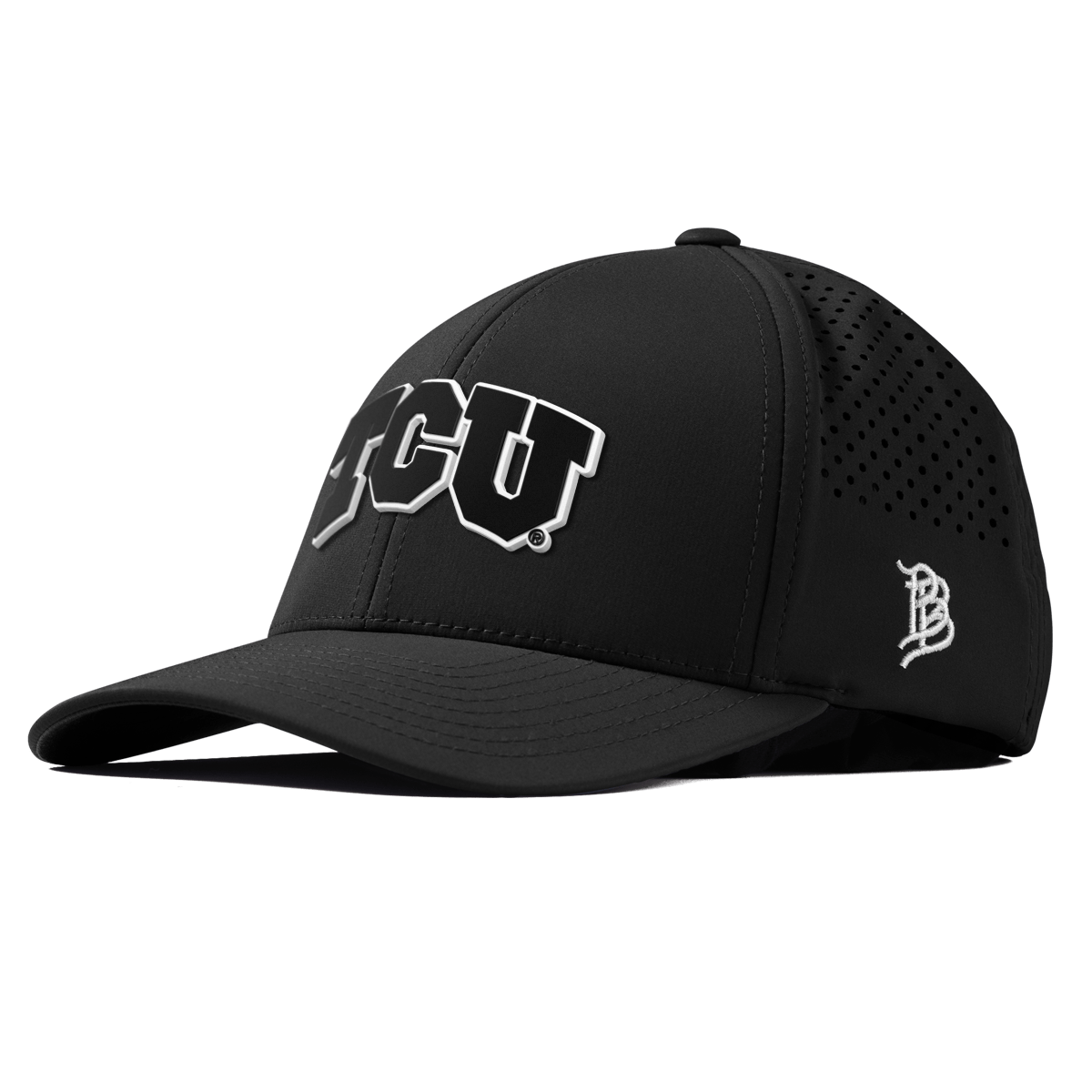 Texas Christian University "Vintage TCU Block" Curved Performance Black Vintage