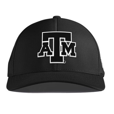 Texas A&M University "Vintage Texas A&M Block" Curved Performance Black