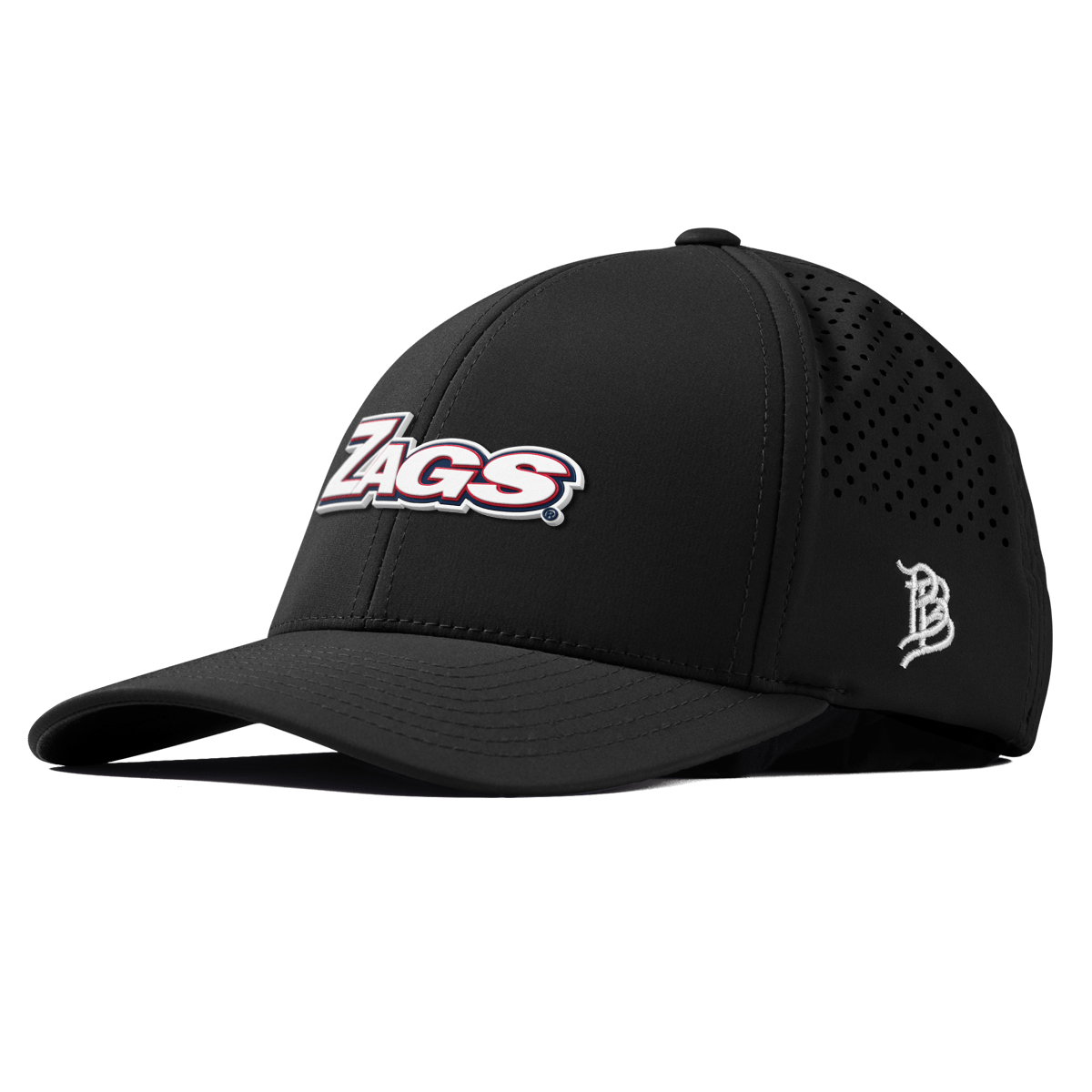 Gonzaga University "Zags Block" Curved Performance Black