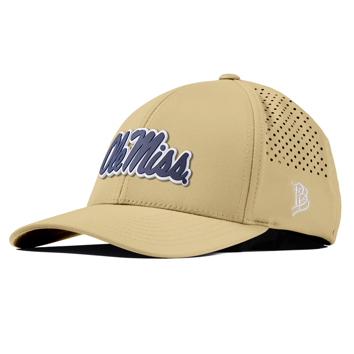 University of Mississippi "Ole Miss Navy Script" Curved Performance Desert