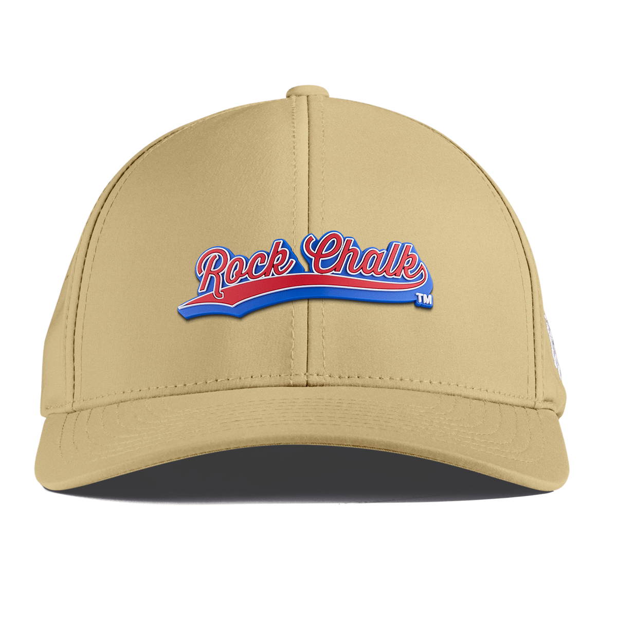 University of Kansas KU "Rock Chalk Red and Blue Script" Curved Performance Desert