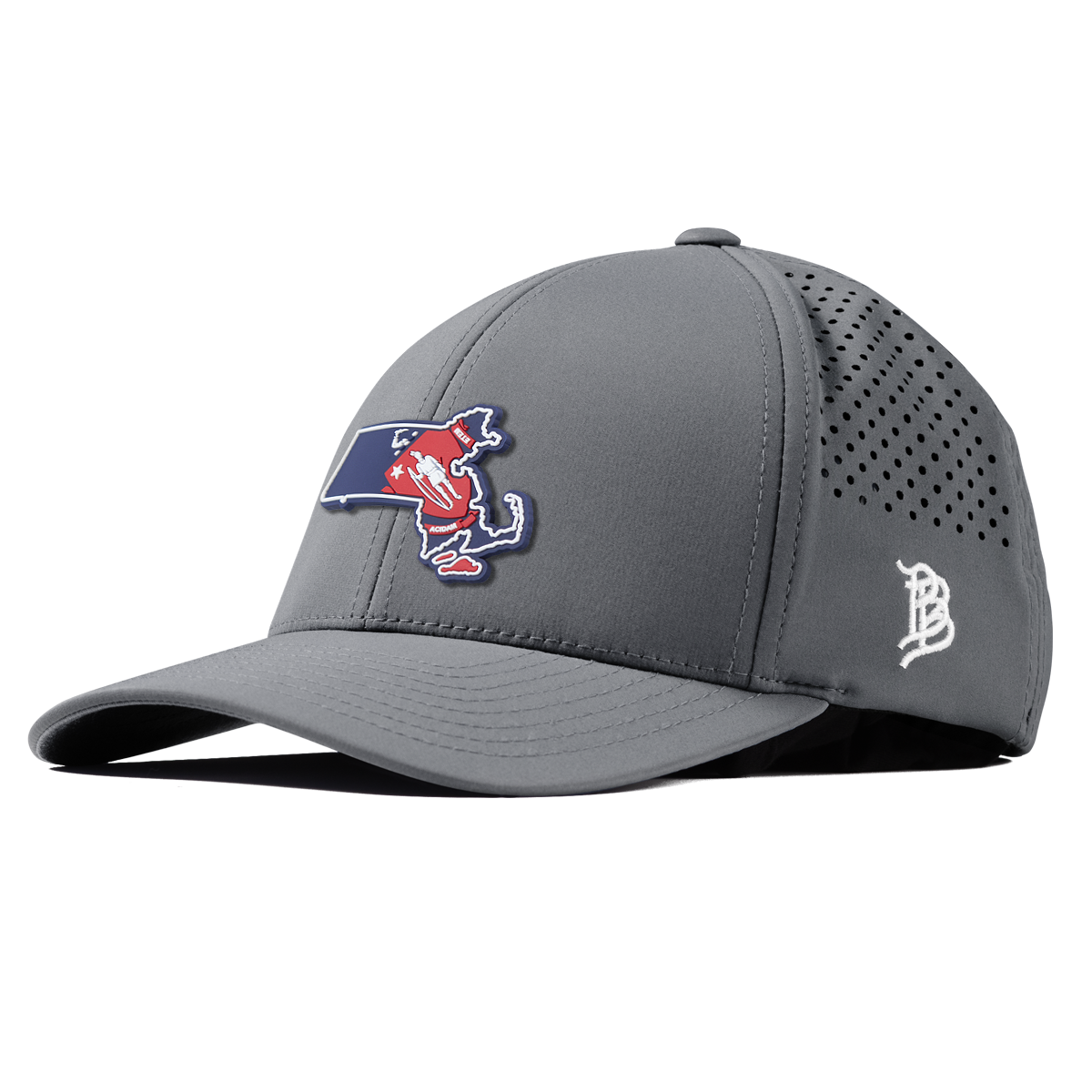 Massachusetts Patriot Series Curved Performance Gray 