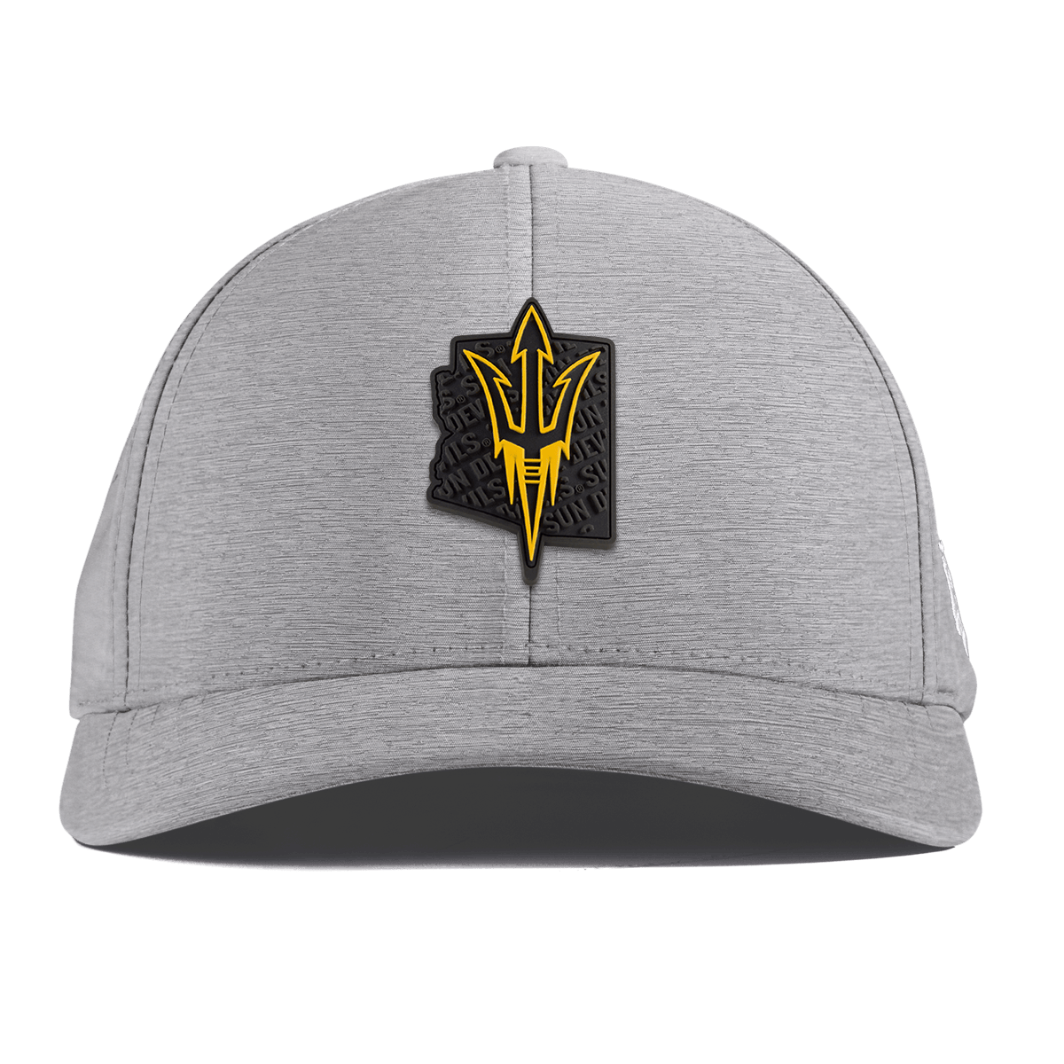 Arizona State University "ASU Blackout Pitchfork" Curved Performance Heather Gray