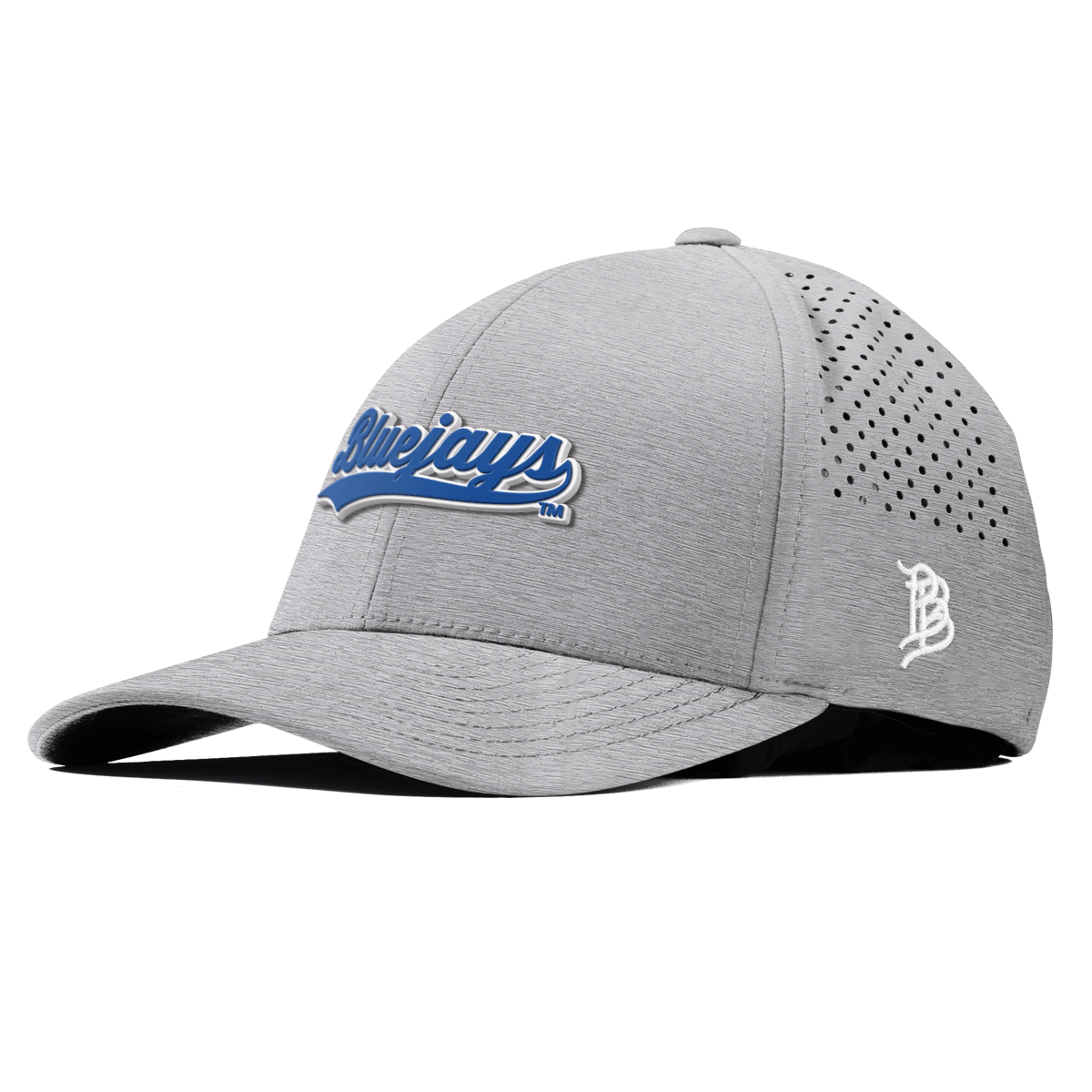 Creighton University "Bluejays Script" Curved Performance Heather Gray