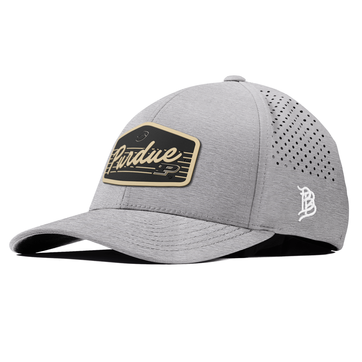 Purdue University "Boilermakers Football" Curved Performance Heather Gray