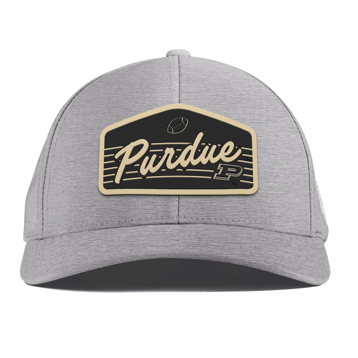 Purdue University "Boilermakers Football" Curved Performance Heather Gray