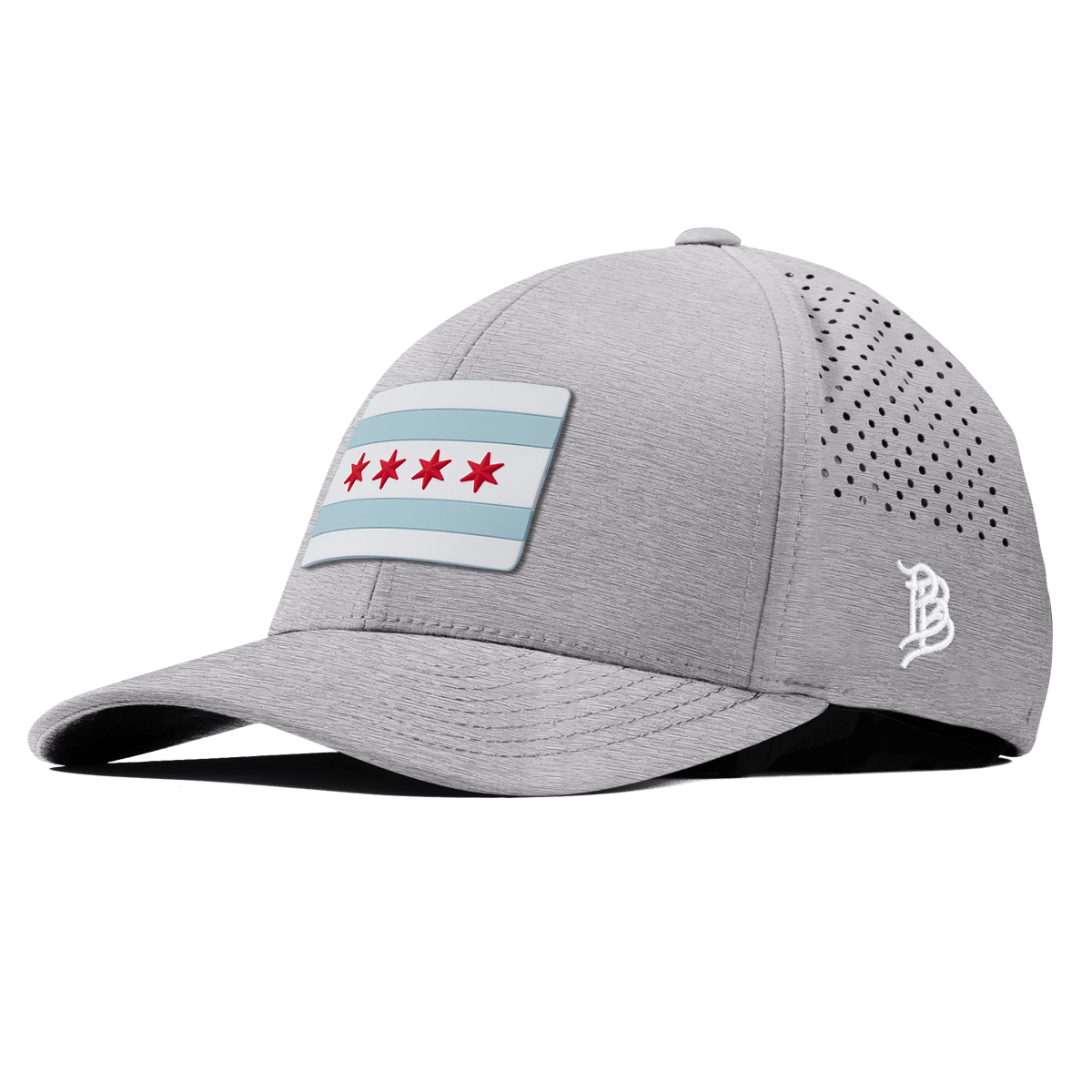 Chicago Flag Curved Performance Heather Gray