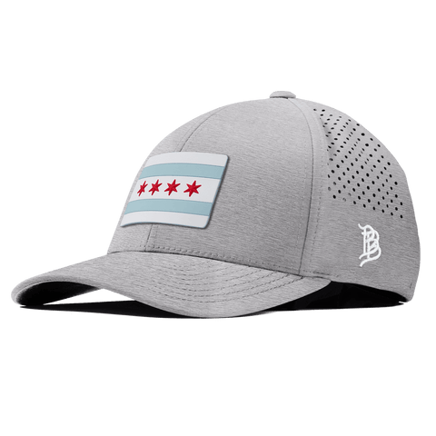 Chicago Flag Curved Performance Heather Gray