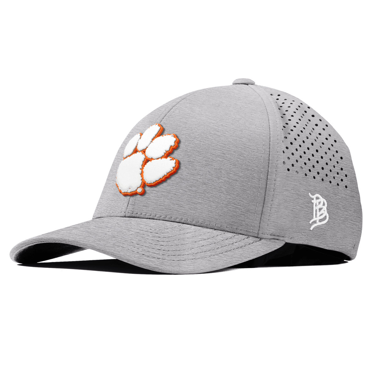 Clemson University "Clemson Tigers Paw" Curved Performance Heather Gray