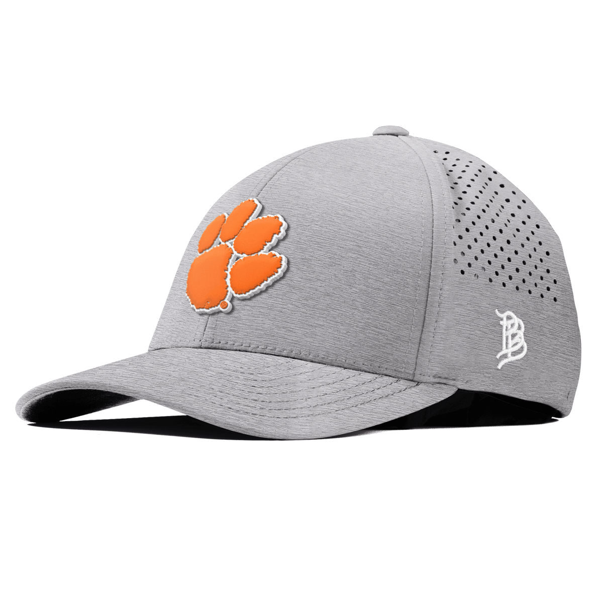 Clemson University "Clemson Tiger Paw" Curved Performance Heather Gray