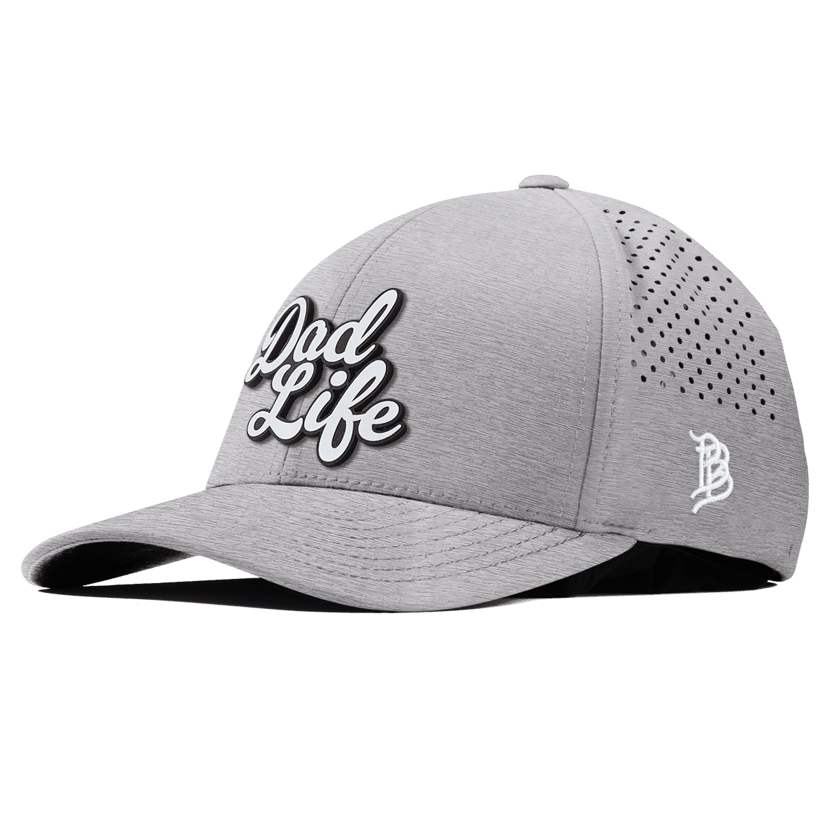 Dad Life Script Curved Performance Heather Gray