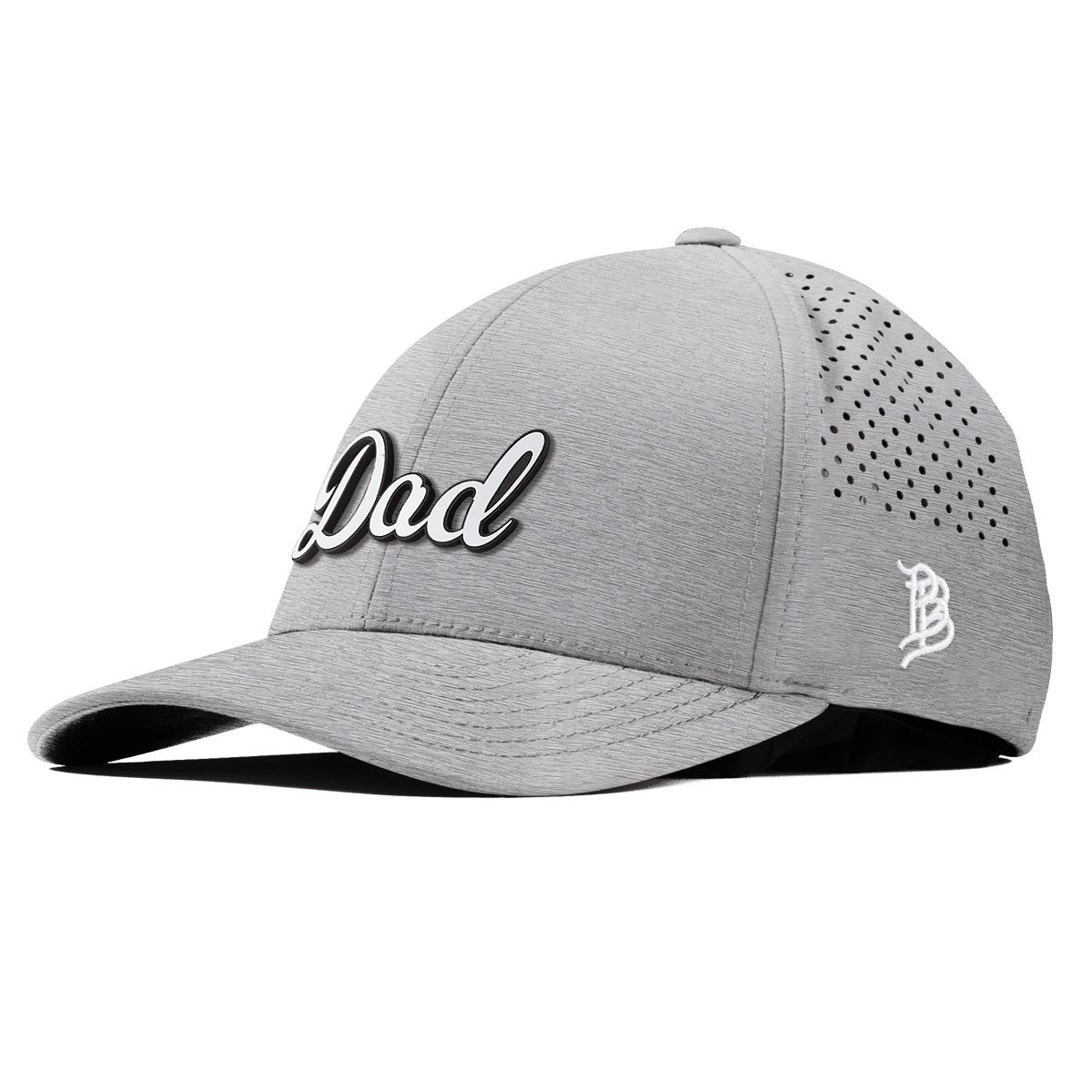 Dad Script Curved Performance Heather Gray