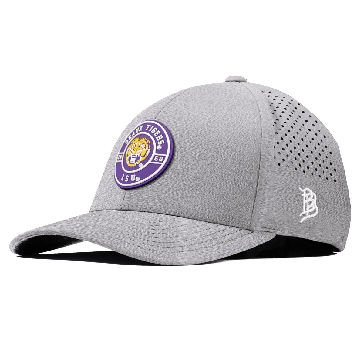 Louisiana State University "Geaux LSU Tigers" Curved Performance Heather Gray