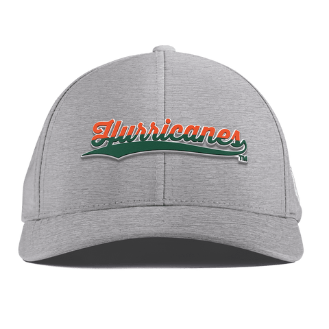 University of Miami "Hurricanes Script" Curved Performance Heather Gray