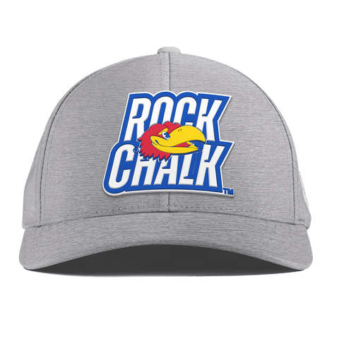 University of Kansas "Kansas Rock Chalk Block" Curved Performance Heather Gray