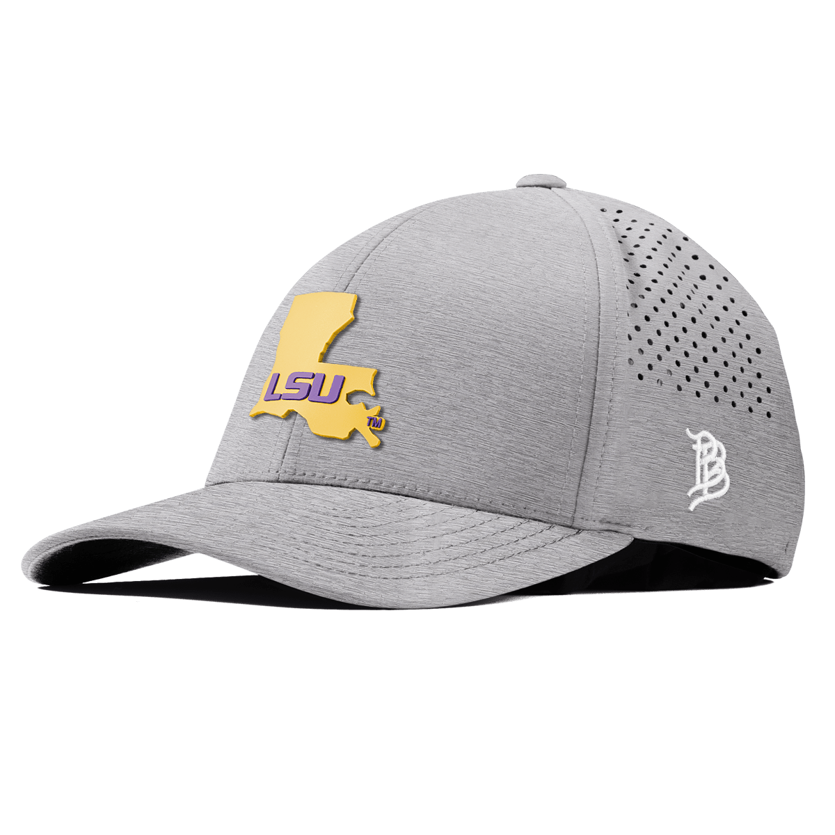 Louisiana State University "LSU Gold State" Curved Performance Heather Gray