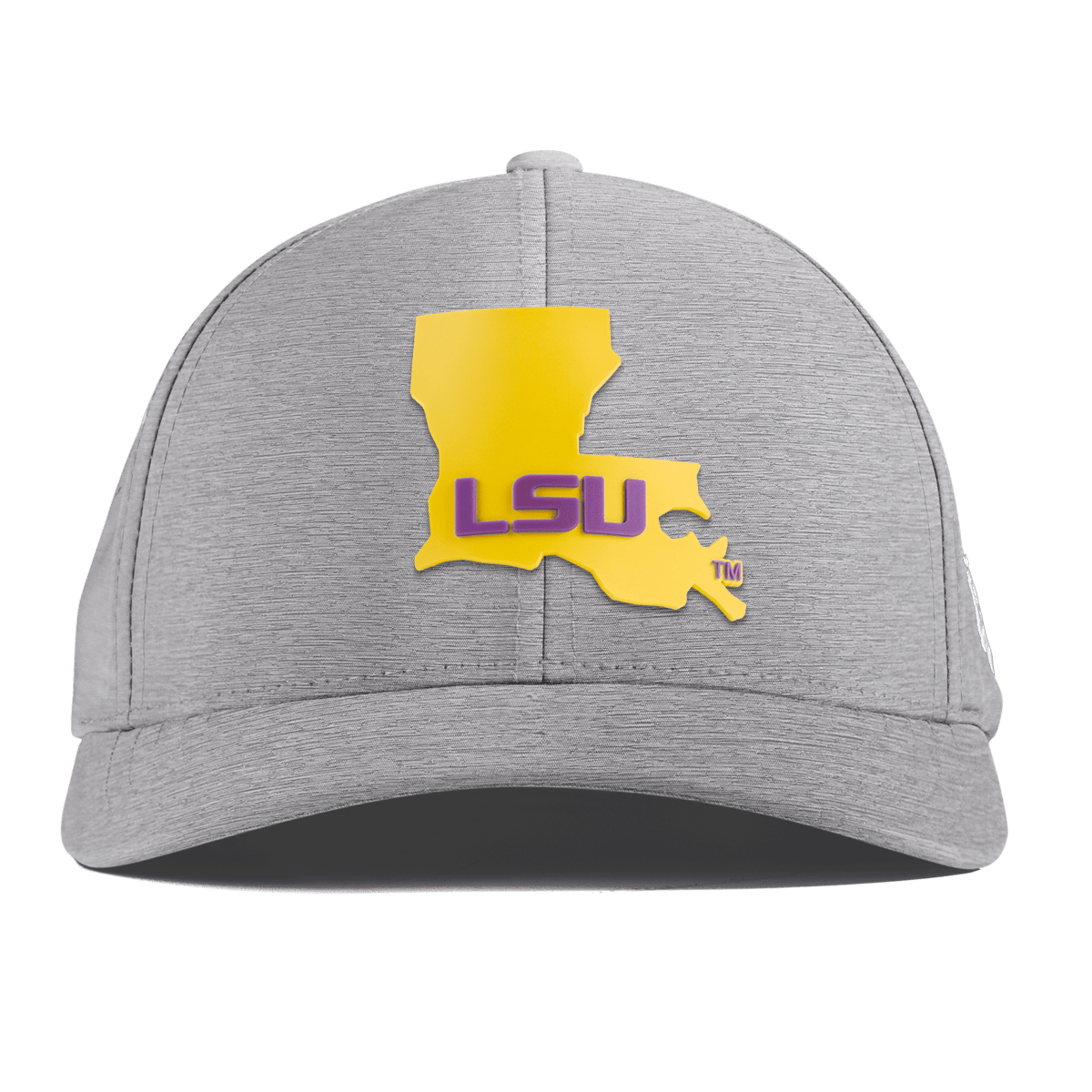 Louisiana State University "LSU Gold State" Curved Performance Heather Gray