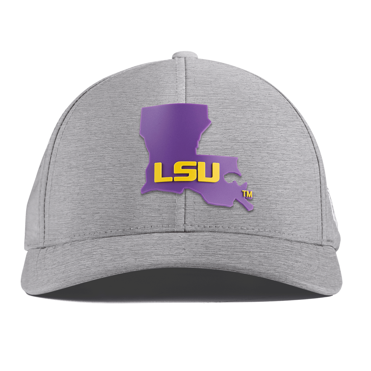 Louisiana State University "LSU  State" Curved Performance Heather Gray