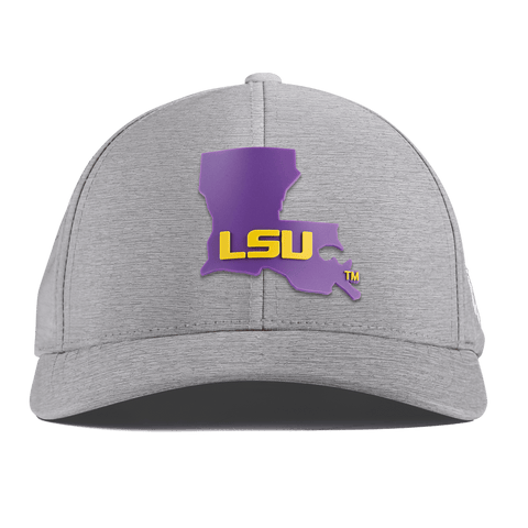 Louisiana State University "LSU  State" Curved Performance Heather Gray