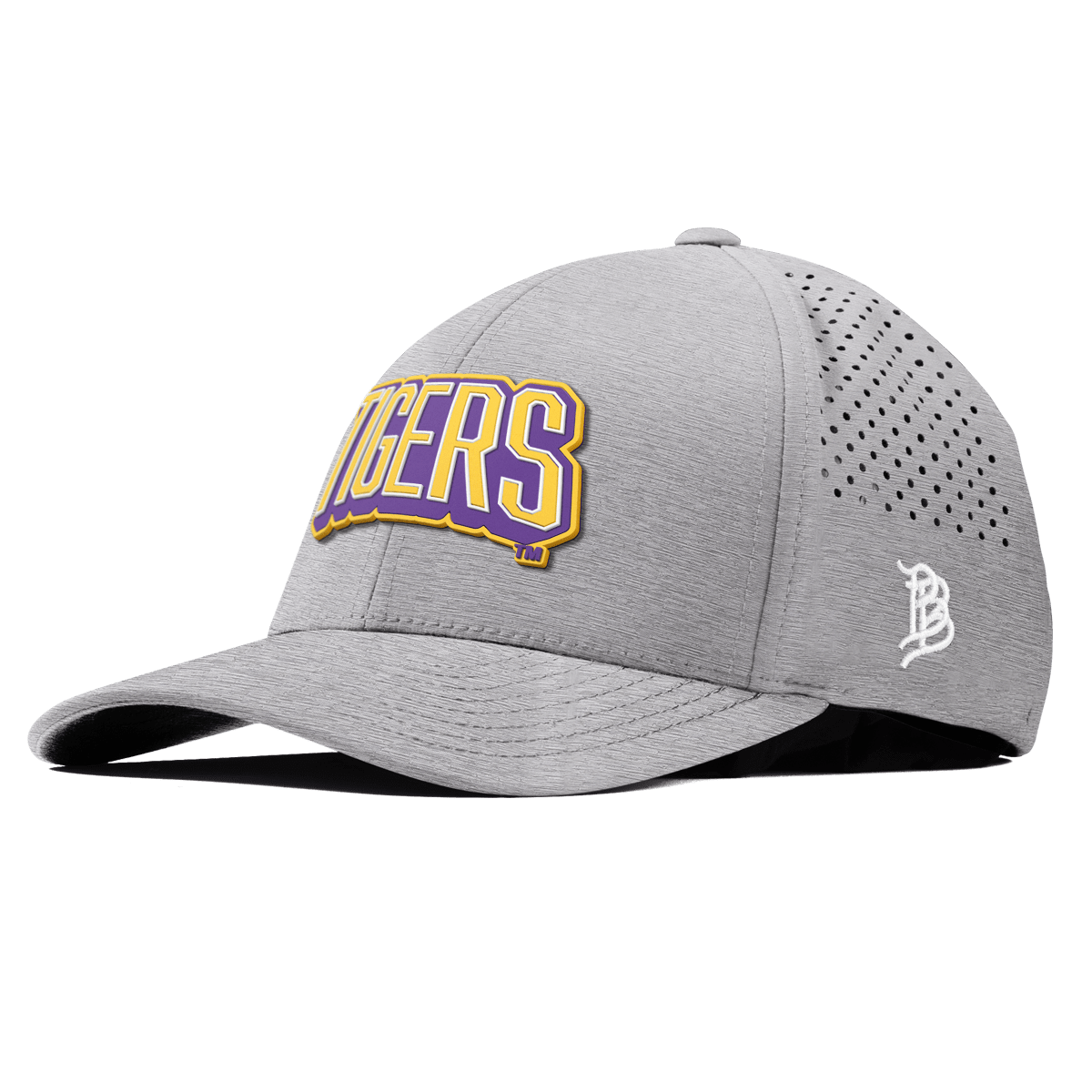 Louisiana State University "LSU Tigers Block" Curved Performance Heather Gray