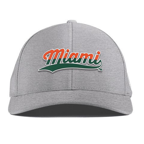 University of Miami "Miami Script" Curved Performance Heather Gray