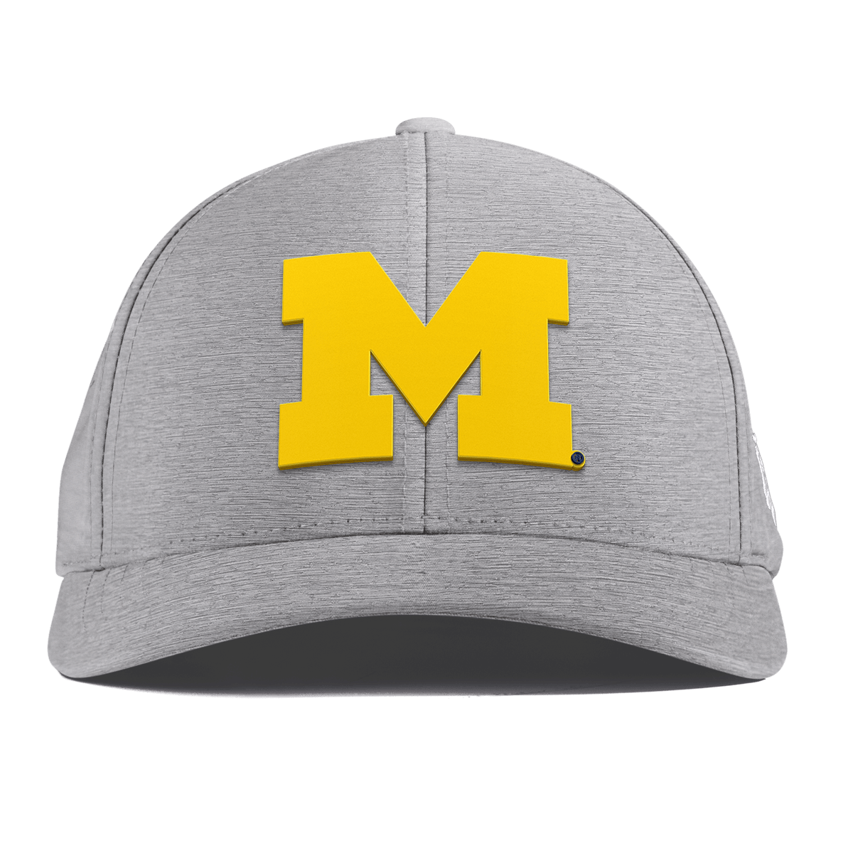 University of Michigan "Michigan Gold Block" Curved Performance Heather Gray