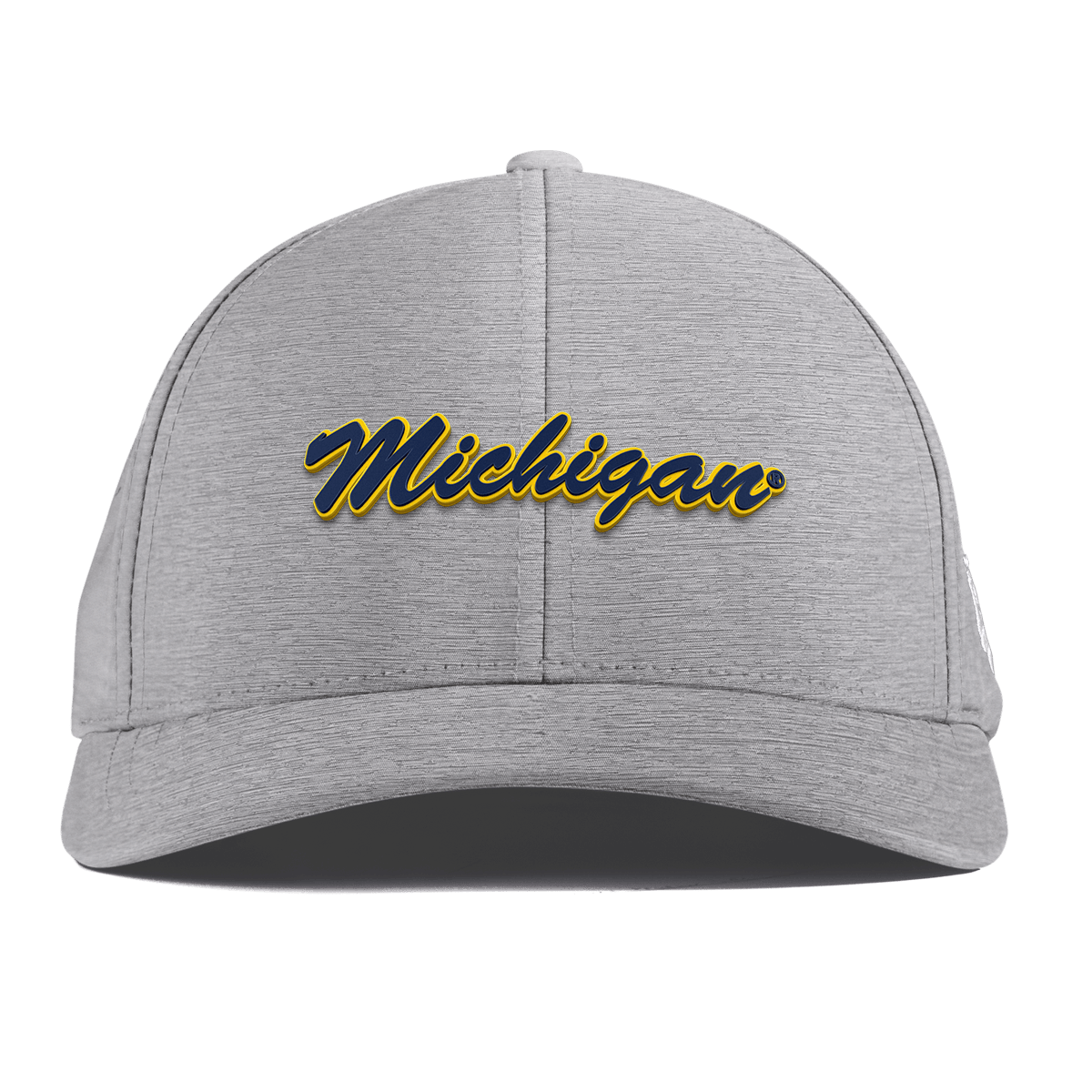 University of Michigan "Michigan Script" Curved Performance Heather Gray