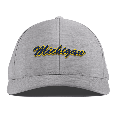 University of Michigan "Michigan Script" Curved Performance Heather Gray
