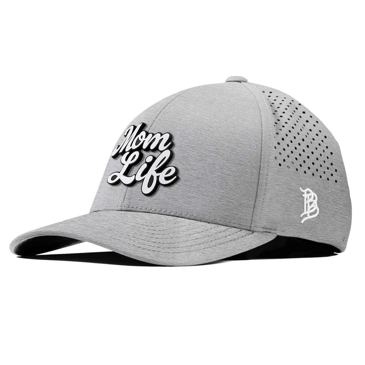 Mom Life Script Curved Performance heather Gray
