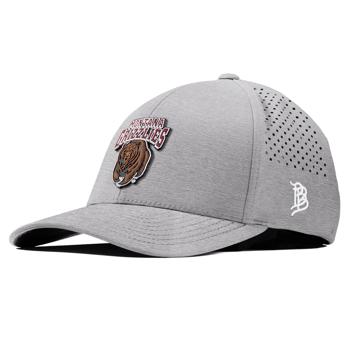 University of Montana "Montana Grizzlies Team Logo" Curved Performance Heather Gray