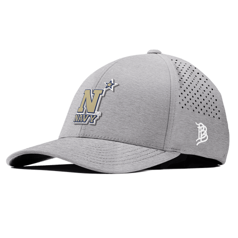 United States Naval Academy "Naval Academy Team Logo Gold" Curved Performance Heather Gray