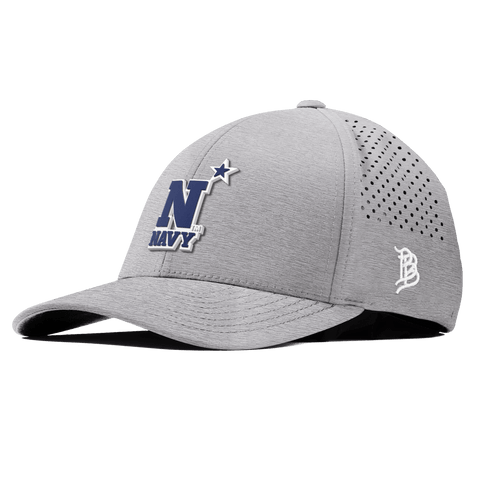 United States Naval Academy "Naval Academy Team Logo Navy" Curved Performance Heather Gray