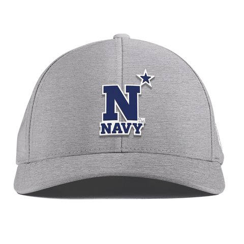United States Naval Academy "Naval Academy Team Logo Navy" Curved Performance Heather Gray