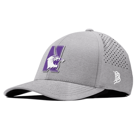Northwestern University "Northwestern Block Logo" Curved Performance Heather Gray