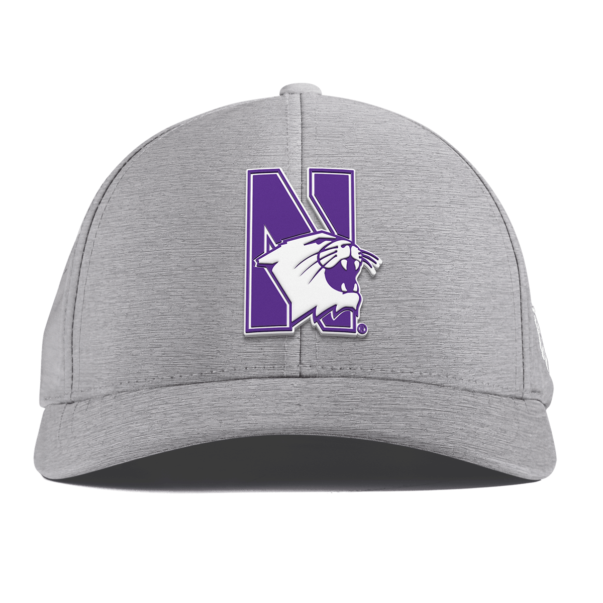 Northwestern University "Northwestern Block Logo" Curved Performance Heather Gray