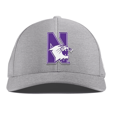 Northwestern University "Northwestern Block Logo" Curved Performance Heather Gray