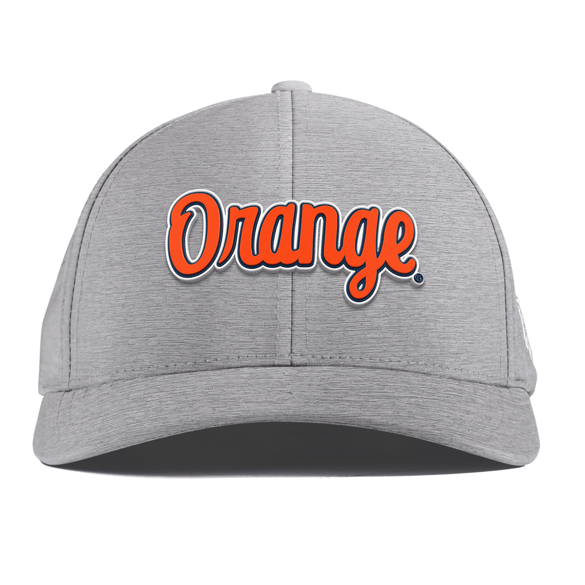 Syracuse University "Orange Throwback Script" Curved Performance Heather Gray