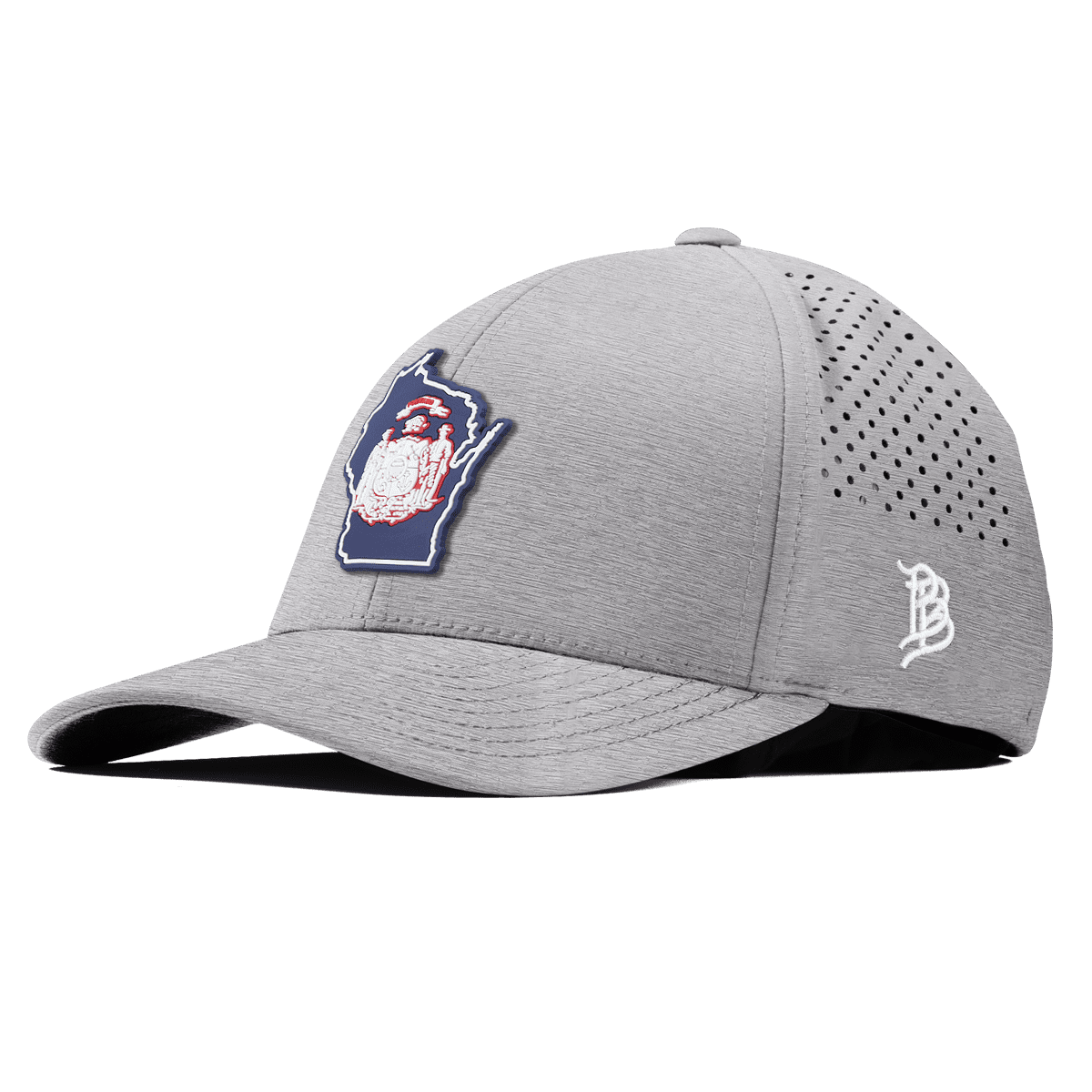 Wisconsin Patriot Series Curved Performance Heather Gray