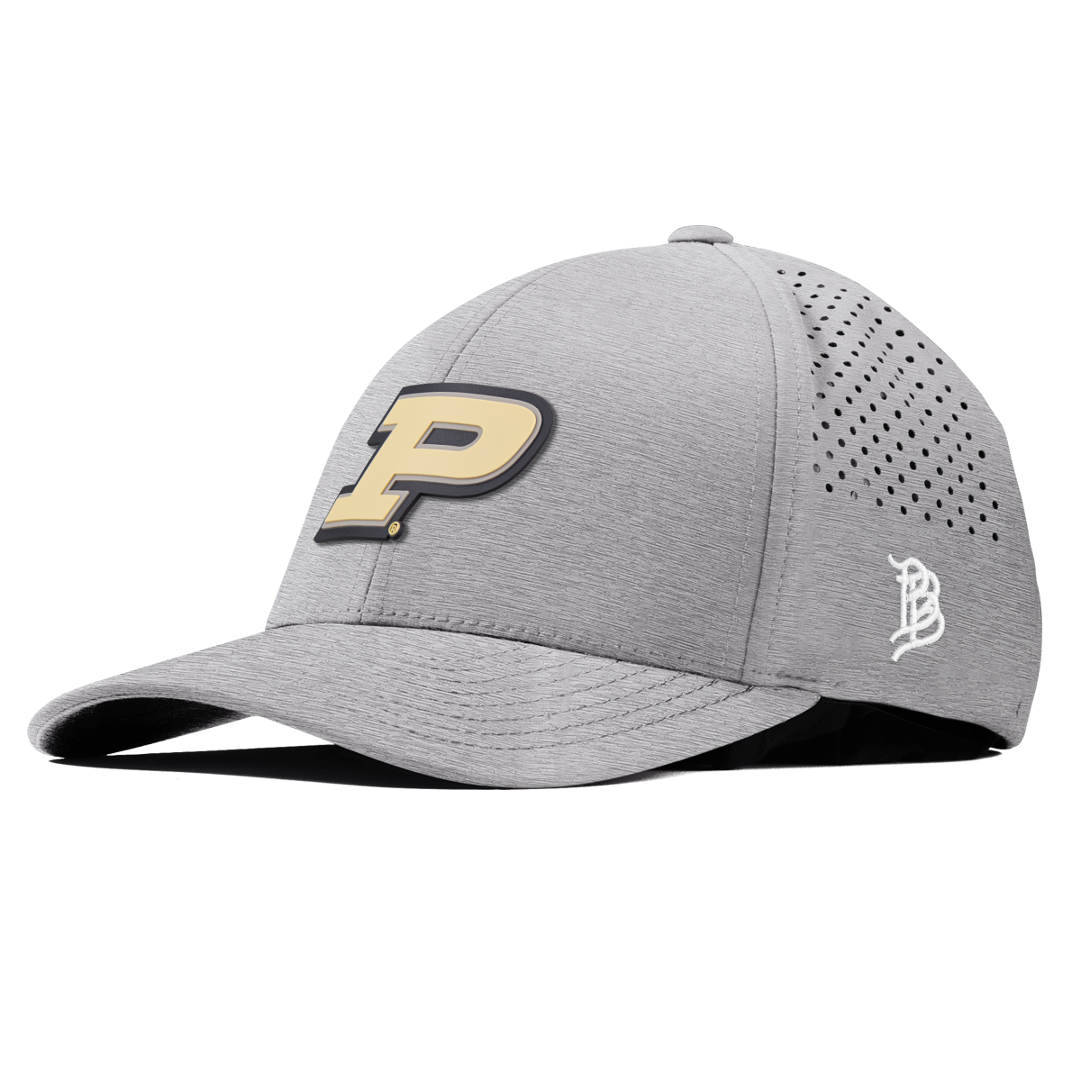 Purdue University "Purdue Block" Curved Performance Heather Gray