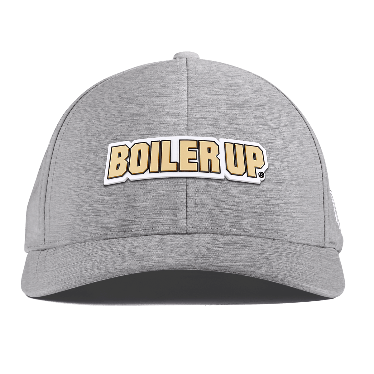 Purdue University "Purdue Boiler Up" Curved Performance Heather Gray