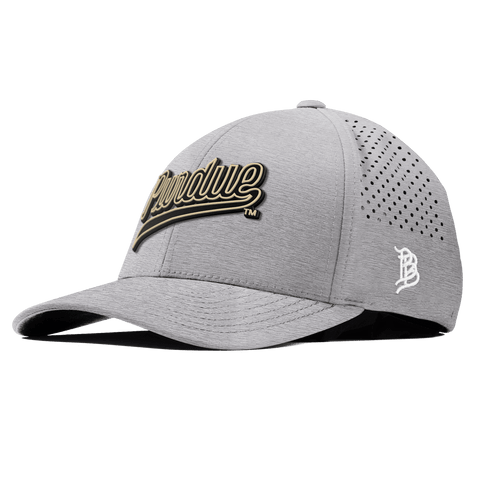 Purdue University "Purdue Script" Curved Performance Heather Gray
