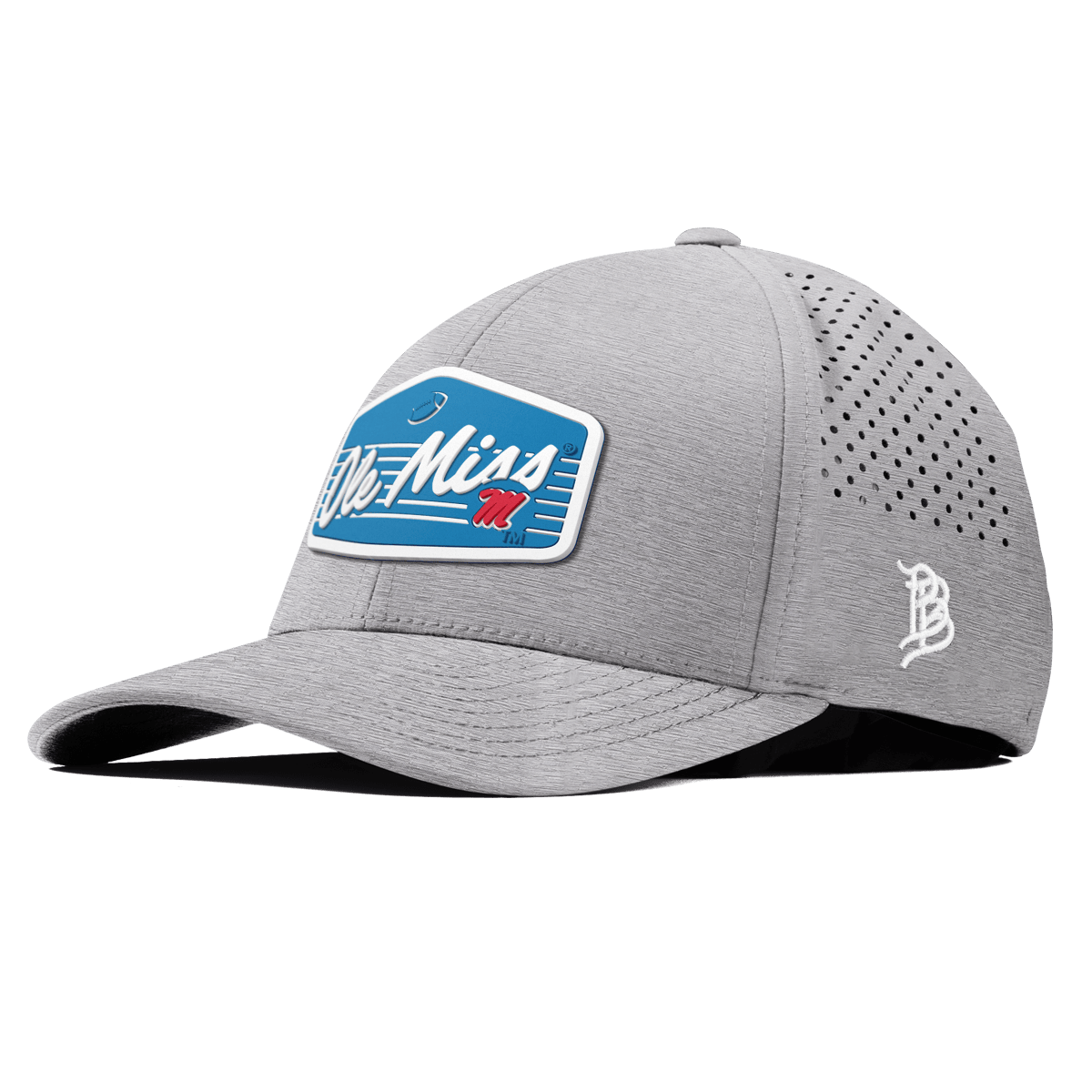 University of Mississippi "Rebel Football" Curved Performance Heather Gray