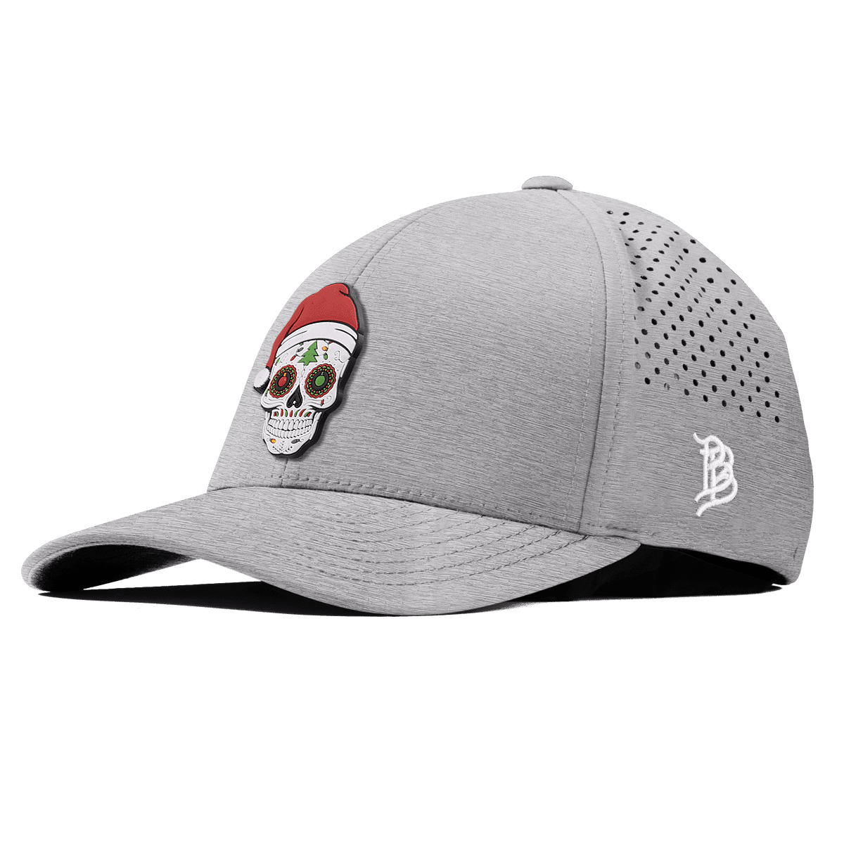 Santa Skull PVC Curved Performance Heather Gray