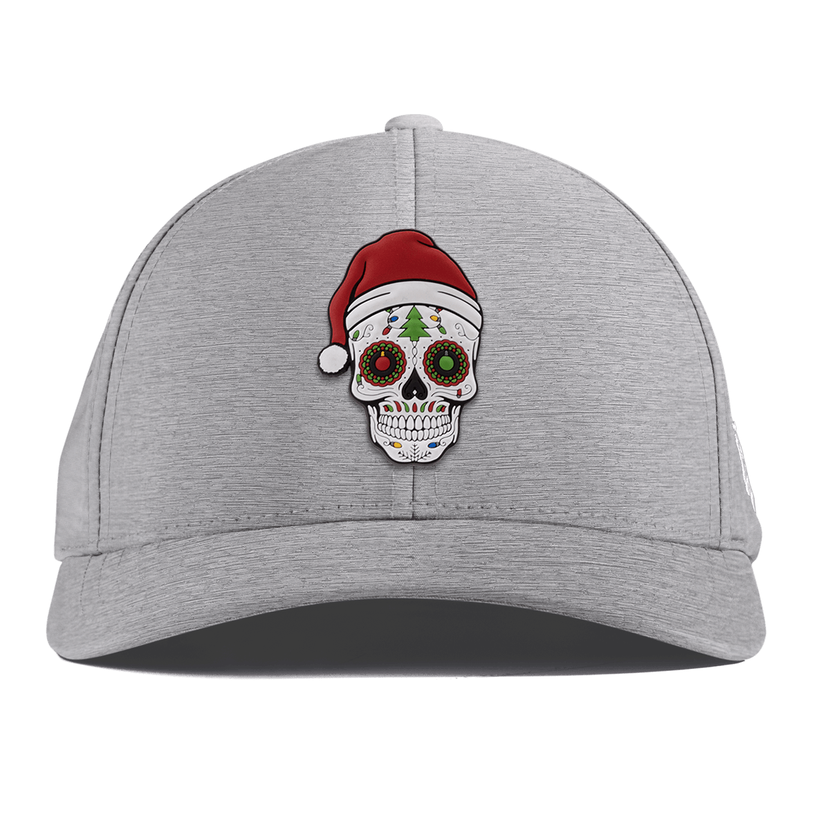 Santa Skull PVC Curved Performance Heather Gray