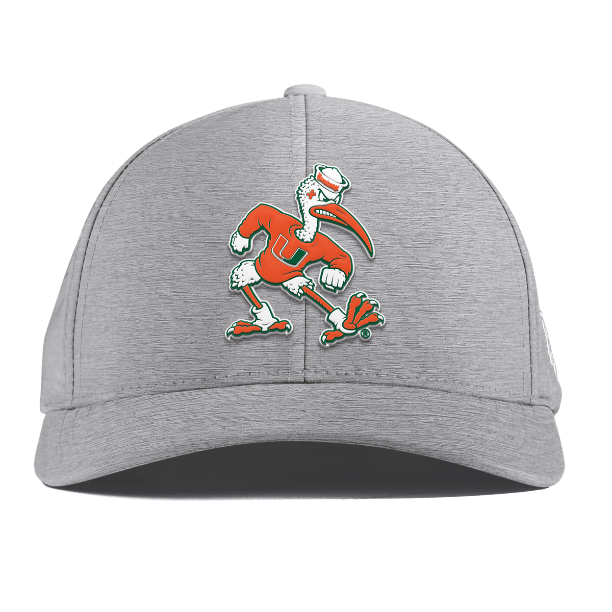 University of Miami "Sebastian the Ibis" Curved Performance Heather Gray