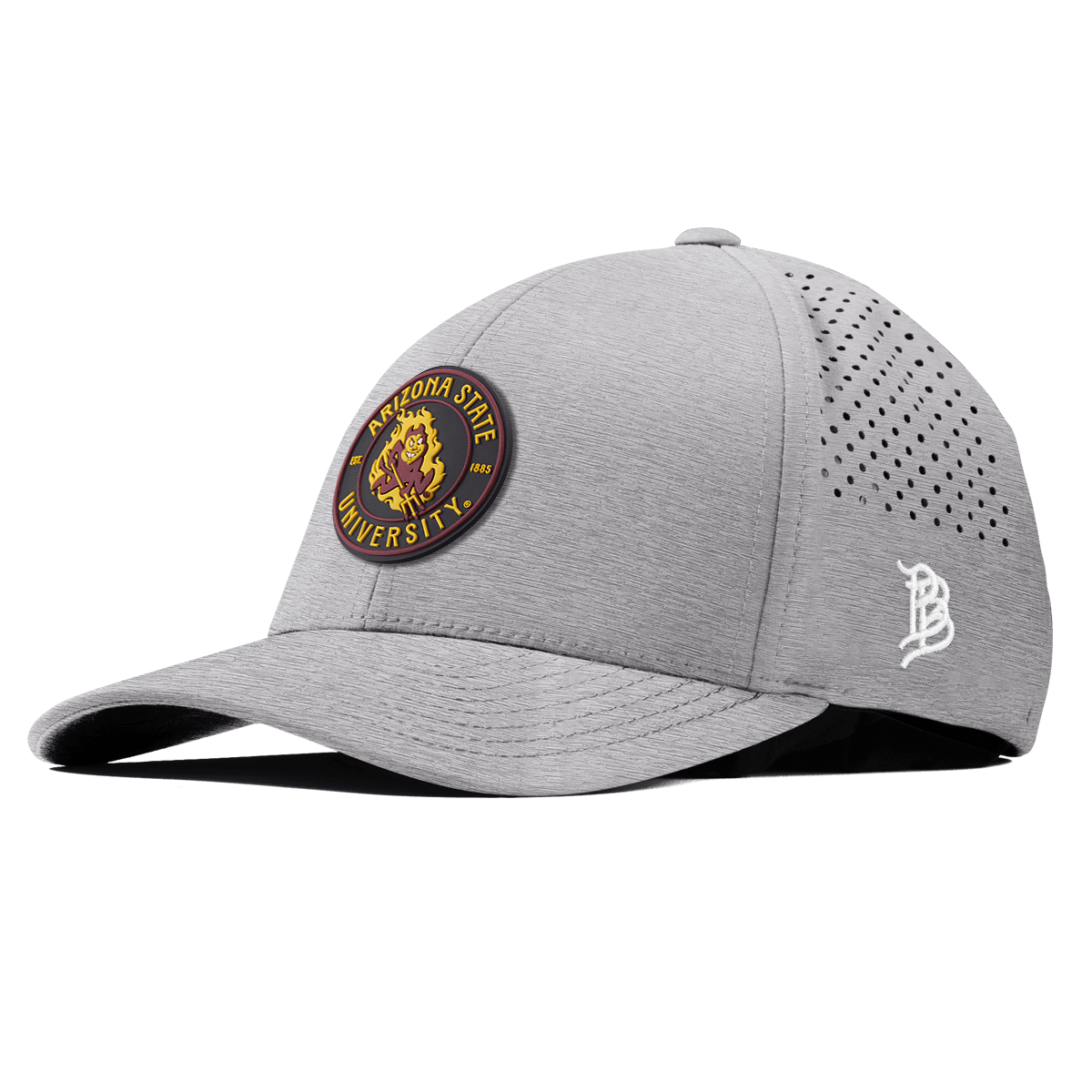 Arizona State University "Sparky's Legacy Dark" Curved Performance Heather Gray
