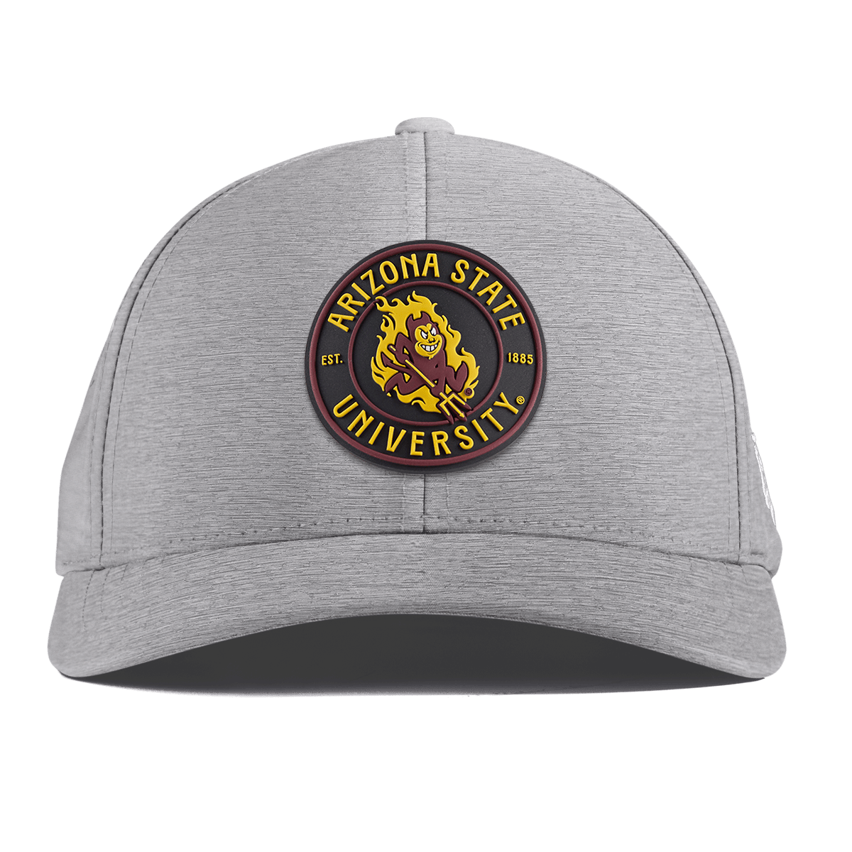 Arizona State University "Sparky's Legacy Dark" Curved Performance Heather Gray